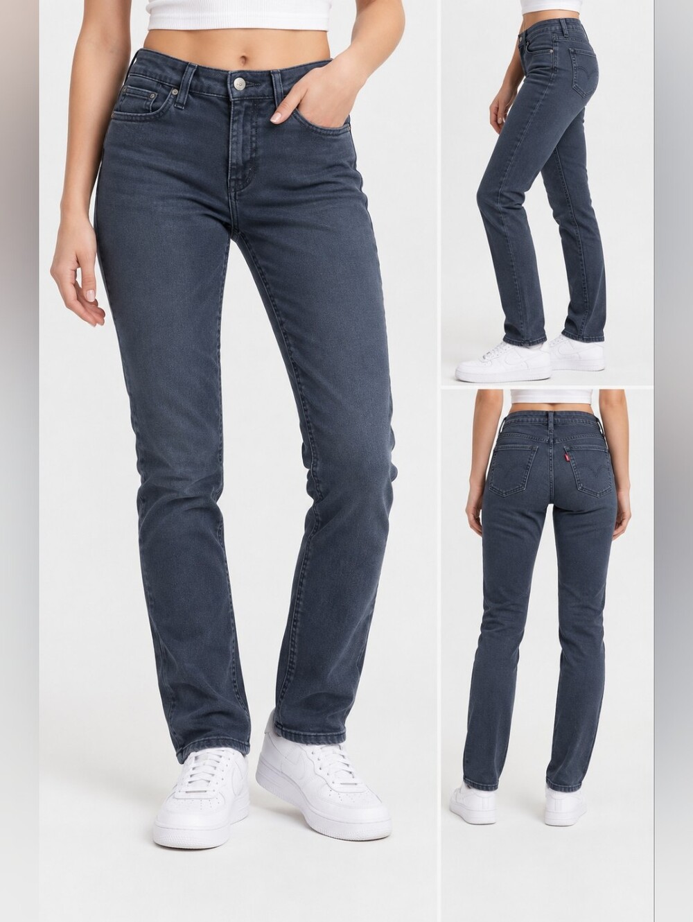 Levi's Dark Gray Straight Leg Women's Jeans